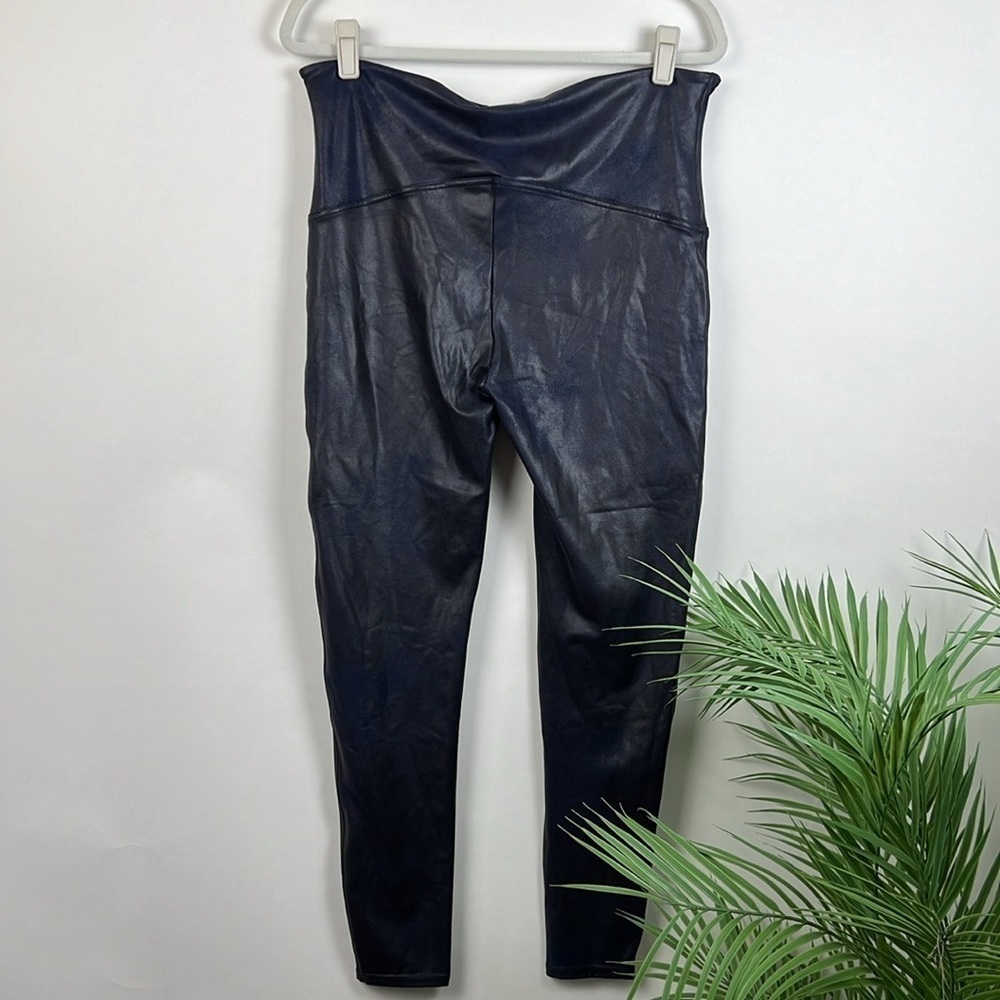 NWT Spanx Faux Leather Leggings Dark Navy Pants 2X - Picture 4 of 9